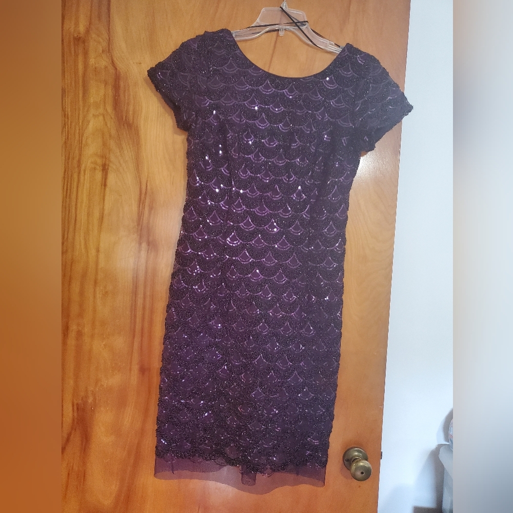 Studio I, Eggplant Sequin Dress